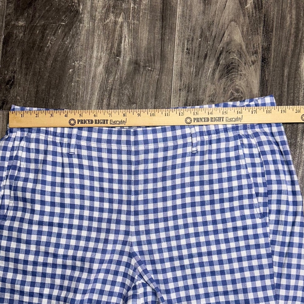 NWOT J Jill Blue White Gingham Linen Stretch Petite XL Pants Checkered Trousers - Picture 5 of 11